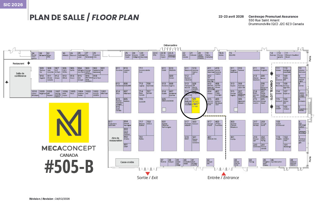 mecaconcept canada expose au salon industriel du centre-du-Québec  à Drummondville